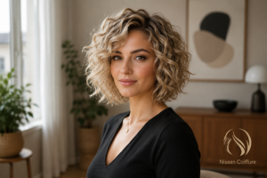 Blonde Carré Dégradé Italien Bouclé
