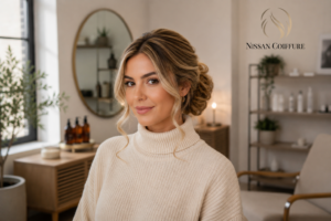 Blonde Néo-chignon hiver